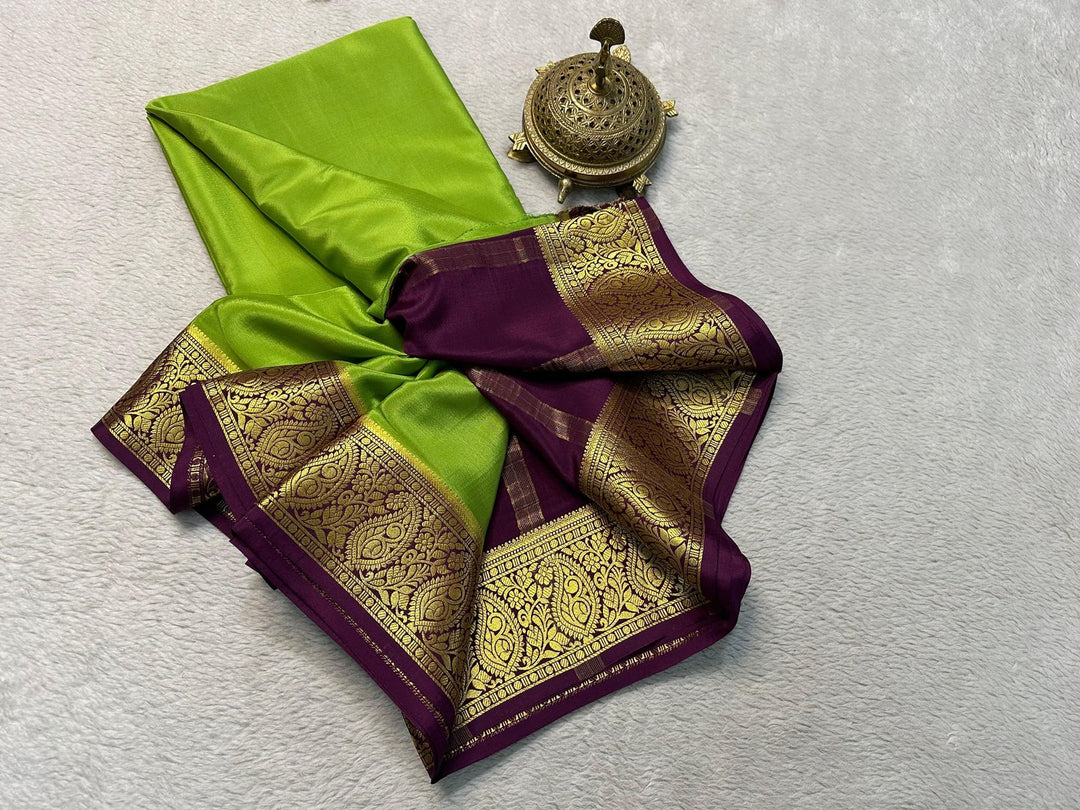 Golden Grace: Luxurious Mysore Silk Saree