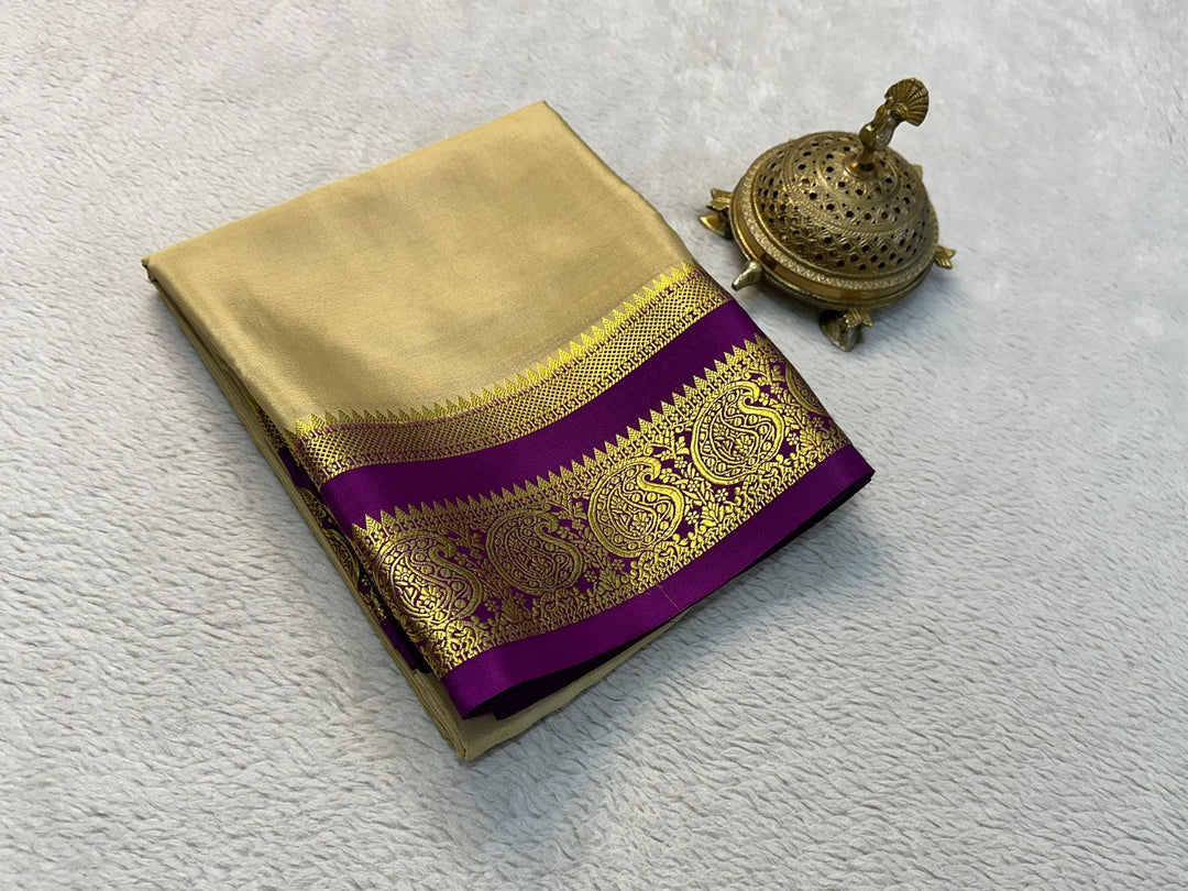 Golden Grace: Luxurious Mysore Silk Saree