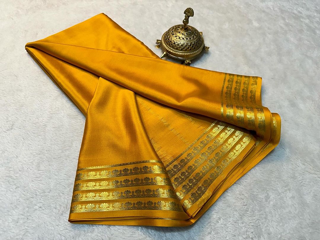 ❀ Wine Semi Mysore Silk Saree❀