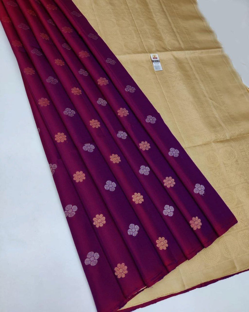 Purple-premium-quality-silk-pure-gold-and-silver-zari-big-meena-work-saree