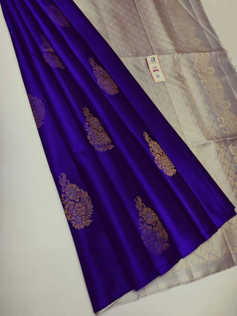 Meera  Purple Impressive  Soft Silk Saree With Designer Blouse