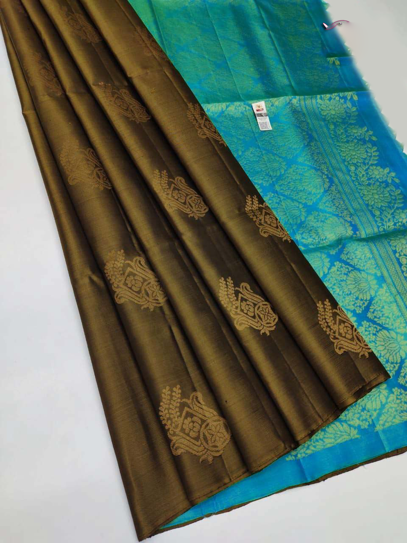 Blue Luxurious Kanchipuram Silk Pattu Designer Saree