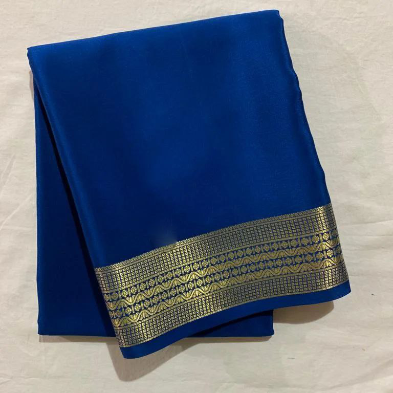 GORGEOUS  Mysore silk sarees in beautiful zari border in Light Blue  colours! 😍