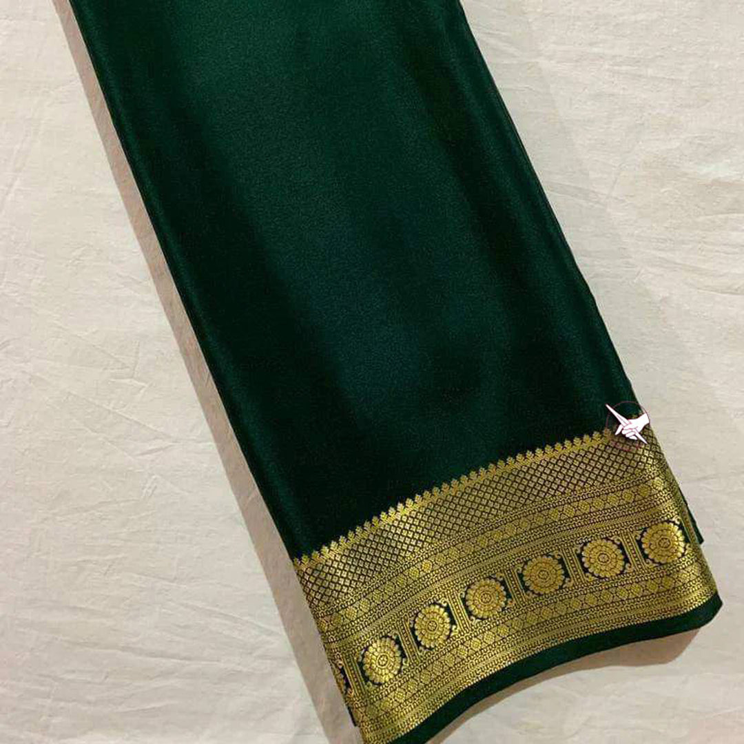 Launching Exclusive Mysore Crepe Silk With Rich Weaving Running Blouse