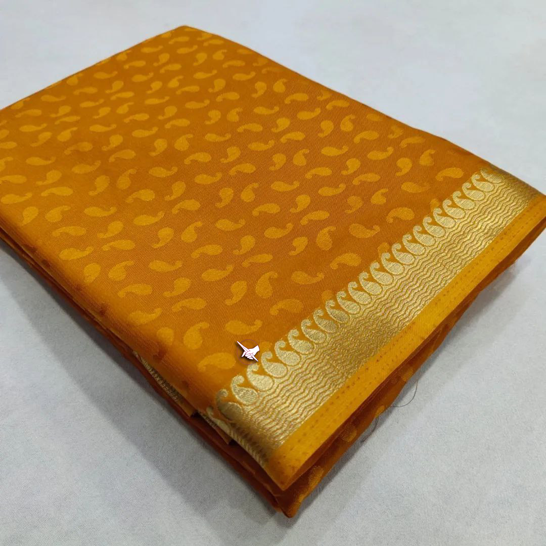 GORGEOUS Mysore silk sarees in beautiful zari border in Mango  Yellow colours! 😍