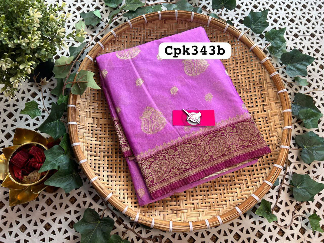 🧸ྀིMaheshwari Fancy Silk Sarees Copper Zari Brocade🧸ྀི