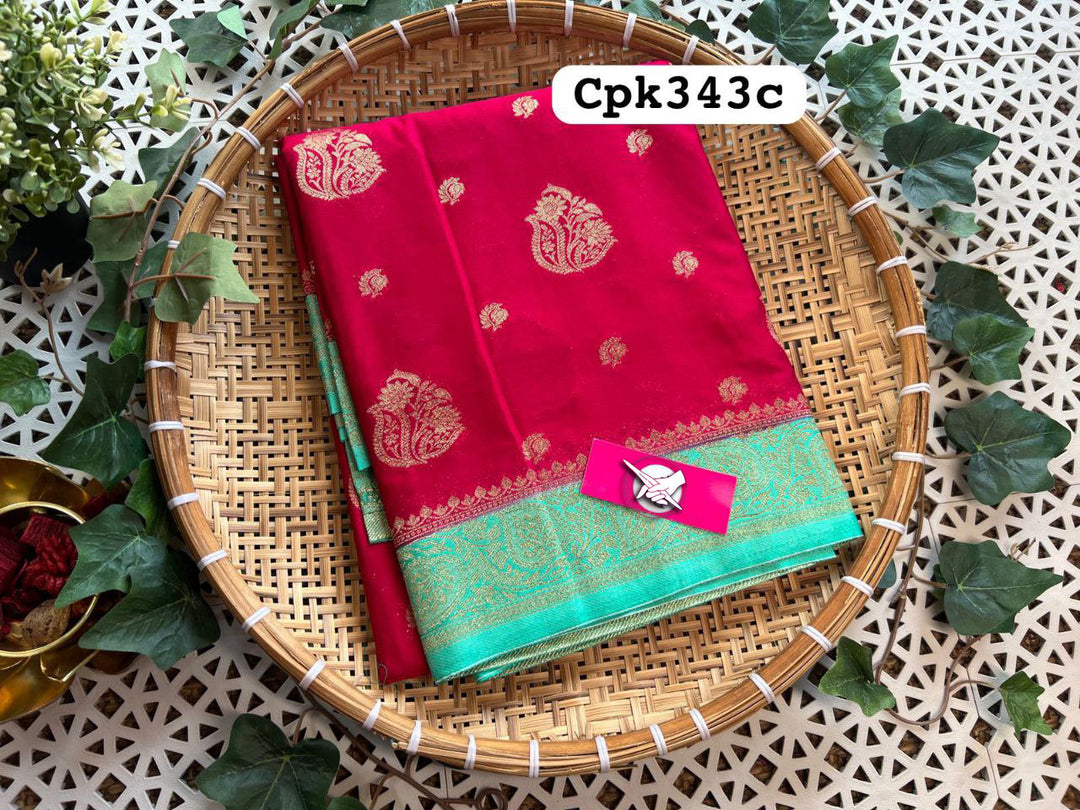 🧸ྀིMaheshwari  Fancy Silk Sarees Copper Zari Brocade🧸ྀི