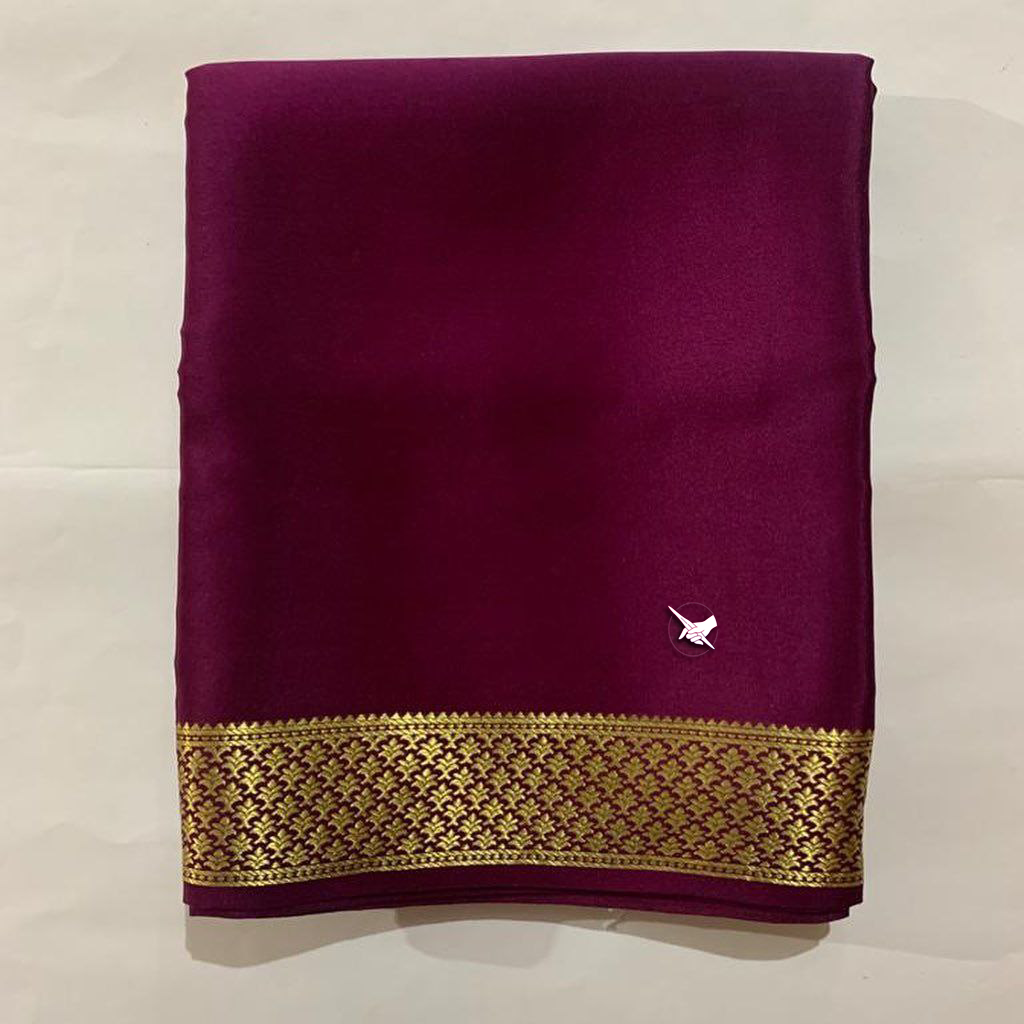 🥰 Exclusive  Zari Border Pink  Plain Mysore Silk Saree.🥰