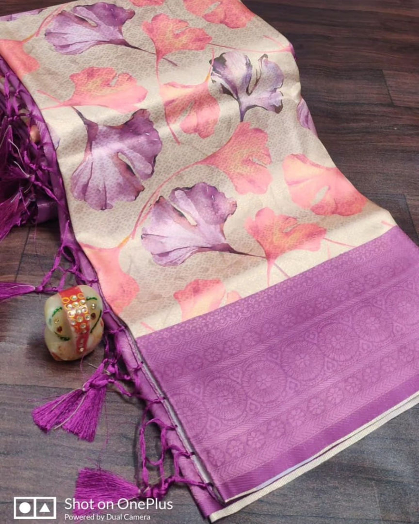 Digital pattern weaved Kubera pattu soft silk saree