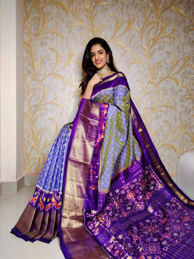 💕ikkat  Printed handloom Soft Silk Saree 💕