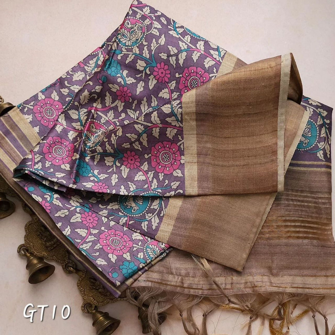 💕kalamkari Printed Handloom Soft Silk Saree 💕