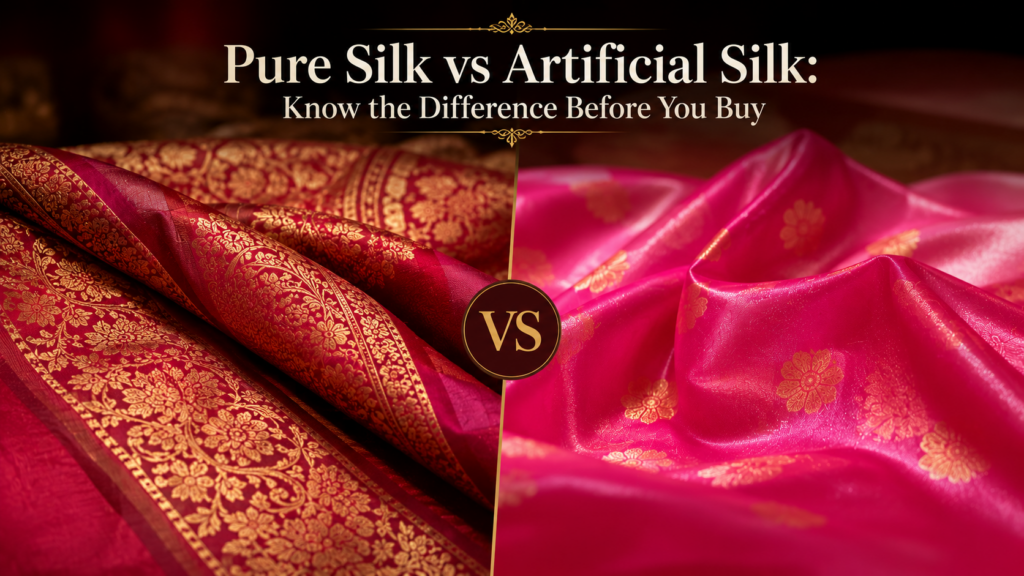 Difference Between Pure Silk and Artificial Silk Sarees